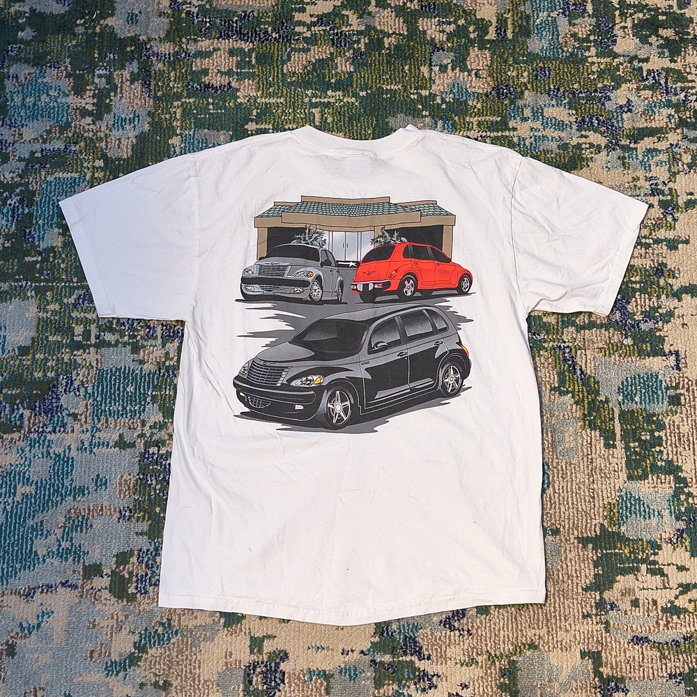 Hanes White T-Shirt with Pt Cruiser Car Graphic